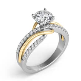 S. Kashi Yellow & White Gold Engagement Ring (EN7533-1YW)