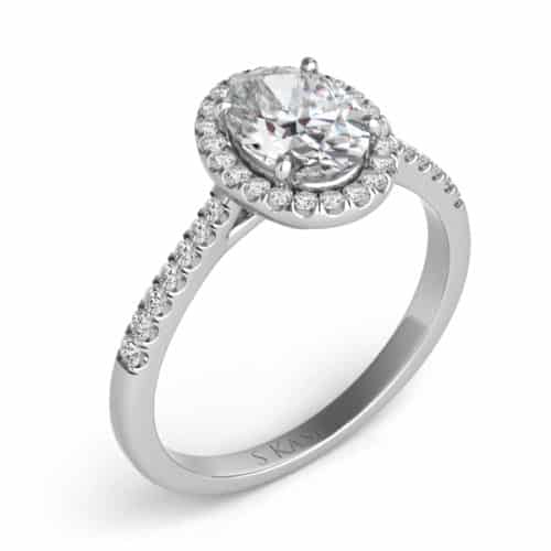 S. Kashi White Gold Halo Engagement Ring (EN7543-7X5MWG)