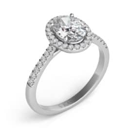 S. Kashi White Gold Halo Engagement Ring (EN7543-8X6MWG)