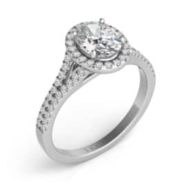 S. Kashi White Gold Oval Engagement Ring (EN7555-7X5MWG)