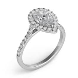S. Kashi White Gold Halo Engagement Ring (EN7569-10X7MWG)
