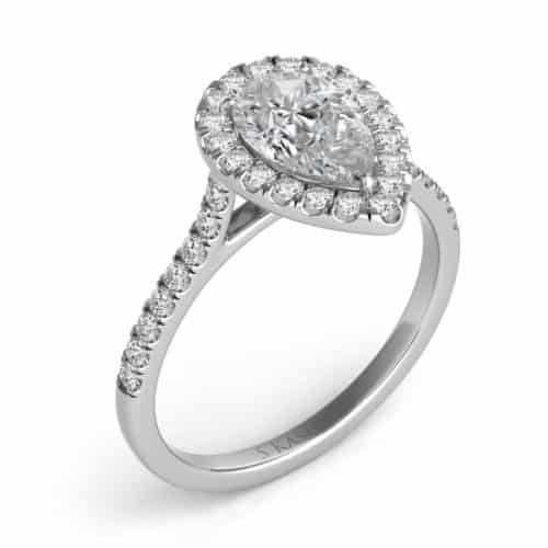 S. Kashi White Gold Halo Engagement Ring (EN7569-8X5.5MWG)