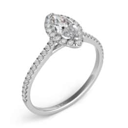 S. Kashi White Gold Halo Engagement Ring (EN7599-10X5MWG)