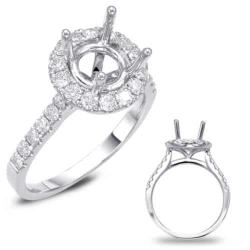 S. Kashi Platinum Halo Engagement Ring (EN7694-125PL)