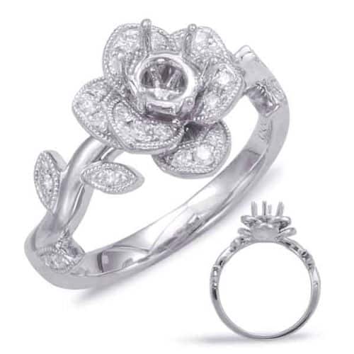 S. Kashi White Gold Halo Engagement Ring (EN7818-1WG)