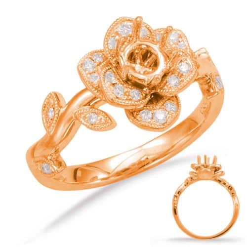 S. Kashi Rose Gold Halo Engagement Ring (EN7818-30RG)