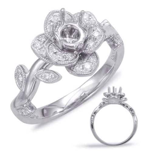 S. Kashi White Gold Halo Engagement Ring (EN7818-30WG)