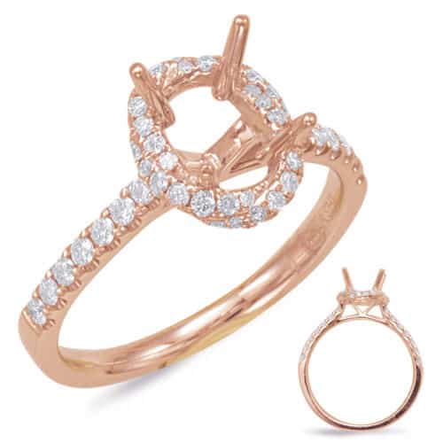 S. Kashi Rose Gold Halo Engagement Ring (EN7833-8X6MRG)