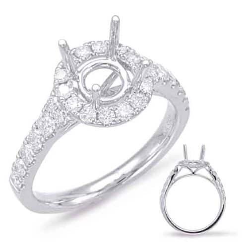 S. Kashi White Gold Halo Engagement Ring (EN7847-50WG)