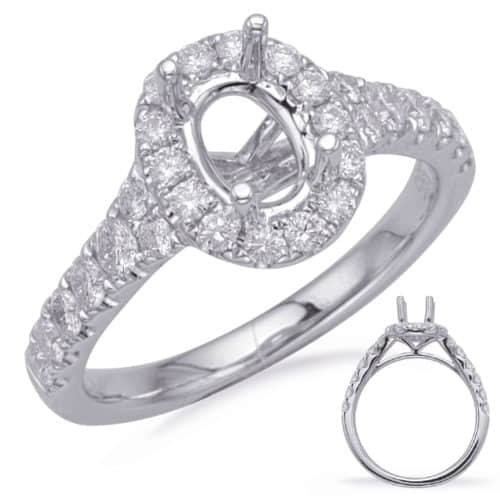S. Kashi White Gold Halo Engagement Ring (EN7847-7X5MWG)