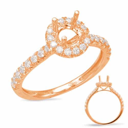 S. Kashi Rose Gold Halo Engagement Ring (EN7849-75RG)