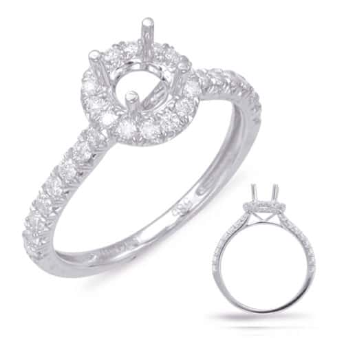 S. Kashi White Gold Halo Engagement Ring (EN7849-75WG)