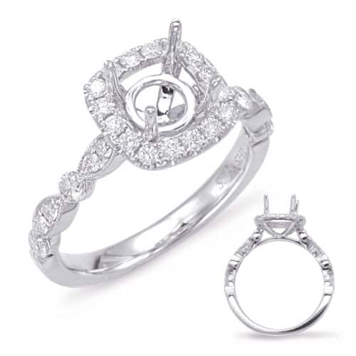 S. Kashi Platinum Halo Engagement Ring (EN7866-15PL)