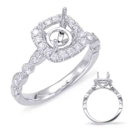 S. Kashi White Gold Halo Engagement Ring (EN7866-50WG)