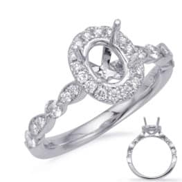S. Kashi White Gold Halo Engagement Ring (EN7866-6X4MOVWG)