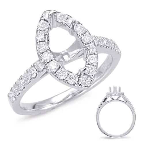 S. Kashi White Gold Halo Engagement Ring (EN7874-8X4MWG)