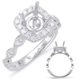 S. Kashi White Gold Halo Engagement Ring (EN7897-15WG)