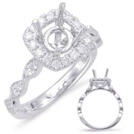 S. Kashi White Gold Halo Engagement Ring (EN7897-1WG)