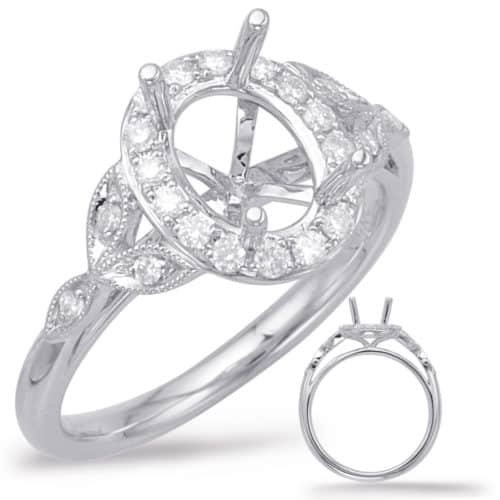 S. Kashi White Gold Halo Engagement Ring (EN7930-5X3MWG)