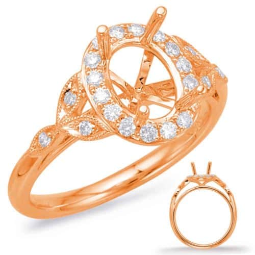 S. Kashi Rose Gold Halo Engagement Ring (EN7930-7X5MRG)