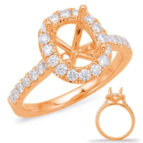 S. Kashi Rose Gold Halo Engagement Ring (EN7936-7X5MRG)