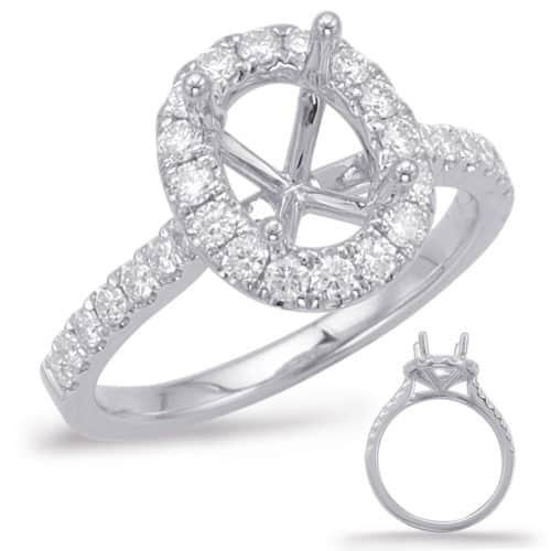 S. Kashi White Gold Halo Engagement Ring (EN7936-8X6MWG)