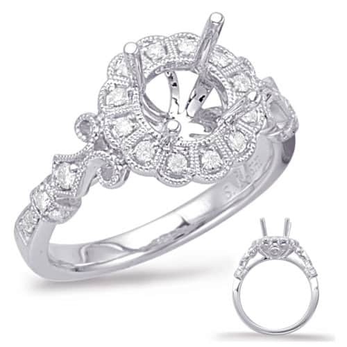 S. Kashi White Gold Halo Engagement Ring (EN7946-1WG)