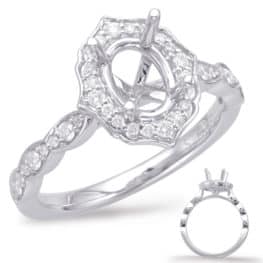 S. Kashi White Gold Halo Engagement Ring (EN7948-6X4MOVWG)
