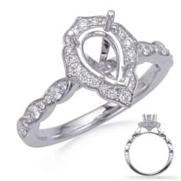 S. Kashi White Gold Halo Engagement Ring (EN7948-6X4MPSWG)