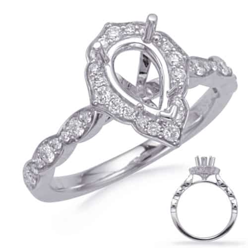 S. Kashi White Gold Halo Engagement Ring (EN7948-6X4MPSWG)