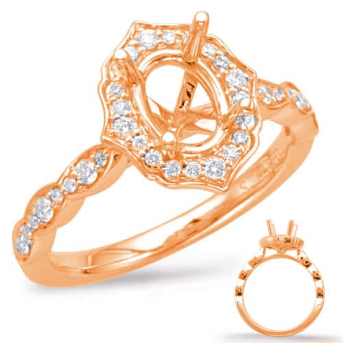 S. Kashi Rose Gold Halo Engagement Ring (EN7948-7X5MOVRG)