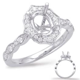 S. Kashi White Gold Halo Engagement Ring (EN7948-7X5MOVWG)