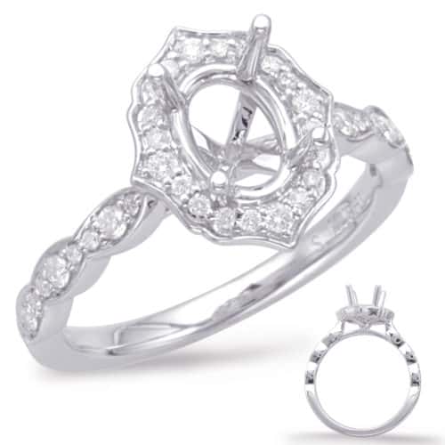 S. Kashi White Gold Halo Engagement Ring (EN7948-8X6MOVWG)