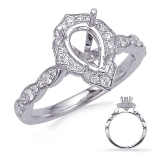 S. Kashi White Gold Halo Engagement Ring (EN7948-9X6MPSWG)