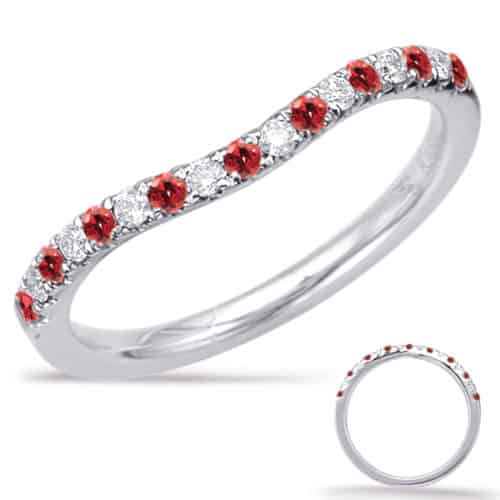 S. Kashi White Gold Ruby.& Diamond Band (EN7949-BRWG)