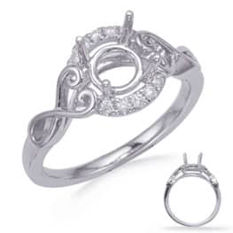 S. Kashi White Gold Halo Engagement Ring (EN8012-50WG)