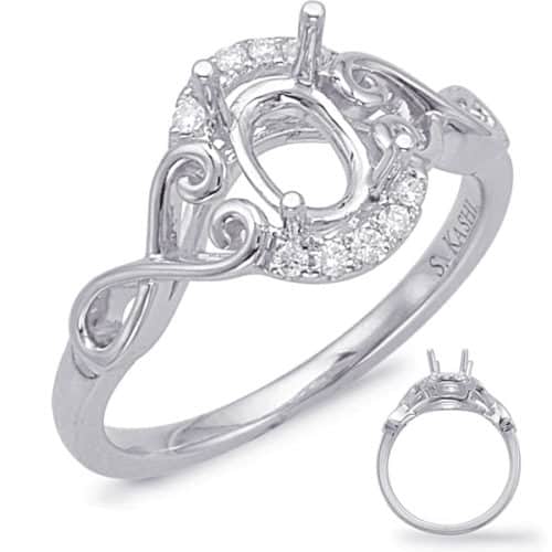 S. Kashi White Gold Halo Engagement Ring (EN8012-7X5MWG)