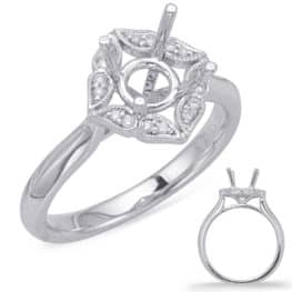 S. Kashi White Gold Halo Engagement Ring (EN8037-33WG)