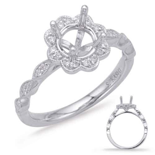 S. Kashi White Gold Halo Engagement Ring (EN8038-33WG)