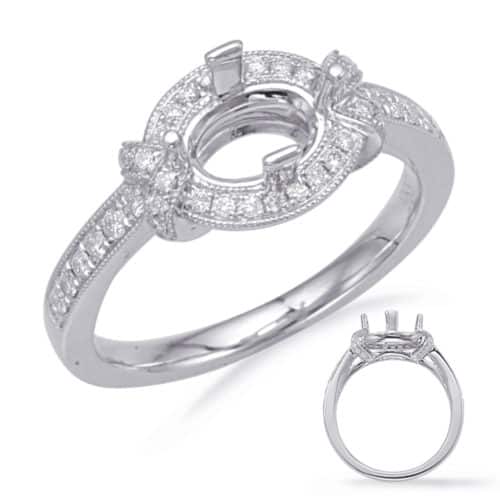 S. Kashi White Gold Halo Engagement Ring (EN8043-9X7OVWG)