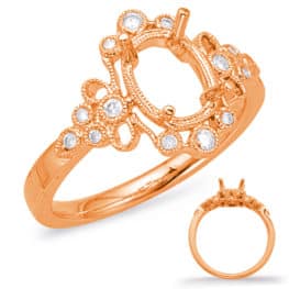 S. Kashi Rose Gold Halo Engagement Ring (EN8044-10X8MRG)