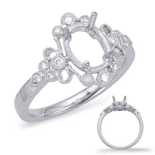 S. Kashi White Gold Halo Engagement Ring (EN8044-10X8MWG)