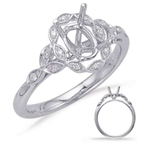 S. Kashi White Gold Halo Engagement Ring (EN8066-6X4MWG)