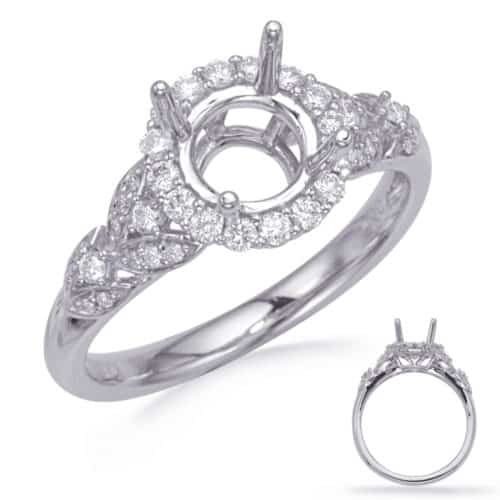 S. Kashi White Gold Halo Engagement Ring (EN8067-50RDWG)
