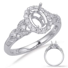 S. Kashi White Gold Halo Engagement Ring (EN8067-7X5MWG)