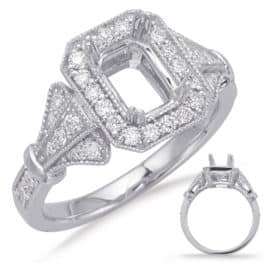 S. Kashi White Gold Halo Engagement Ring (EN8069-7X5MWG)