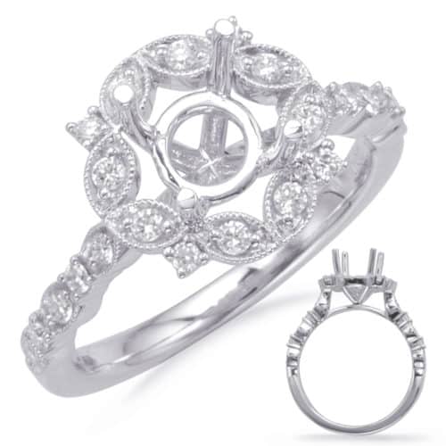 S. Kashi White Gold Halo Engagement Ring (EN8114-1WG)