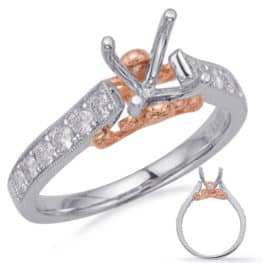 S. Kashi Rose & White Gold Engagement Ring (EN8162-75RW)
