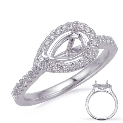 S. Kashi White Gold Halo Engagement Ring (EN8208-6X4MWG)