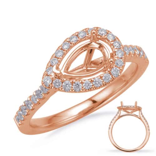 S. Kashi Rose Gold Halo Engagement Ring (EN8208-9X6MRG)